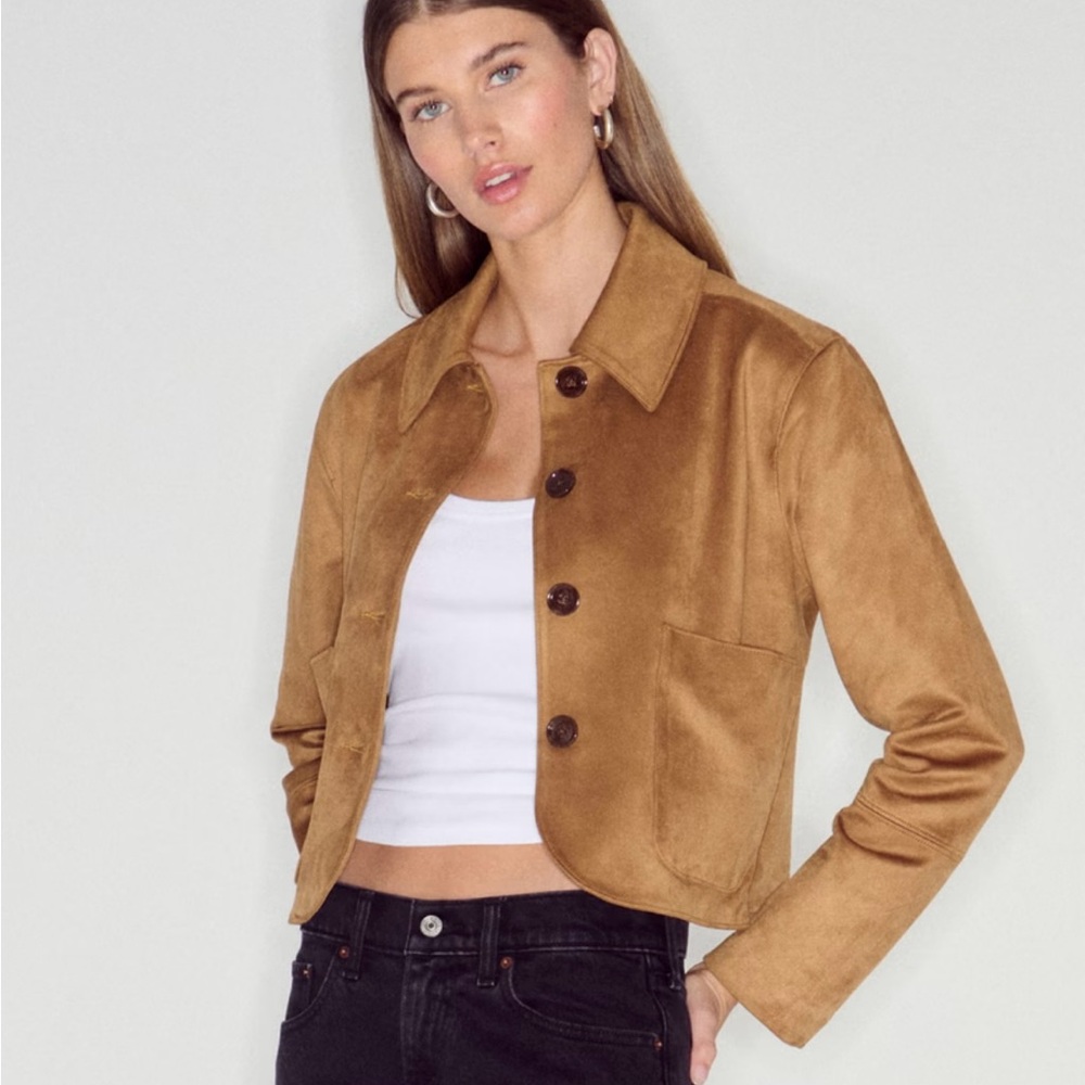 Abercrombie Vegan Suede Button-Through Jacket, Size XS
